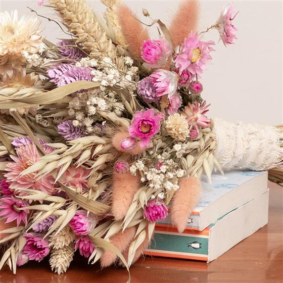 Pink Dried Bridesmaid Bouquet