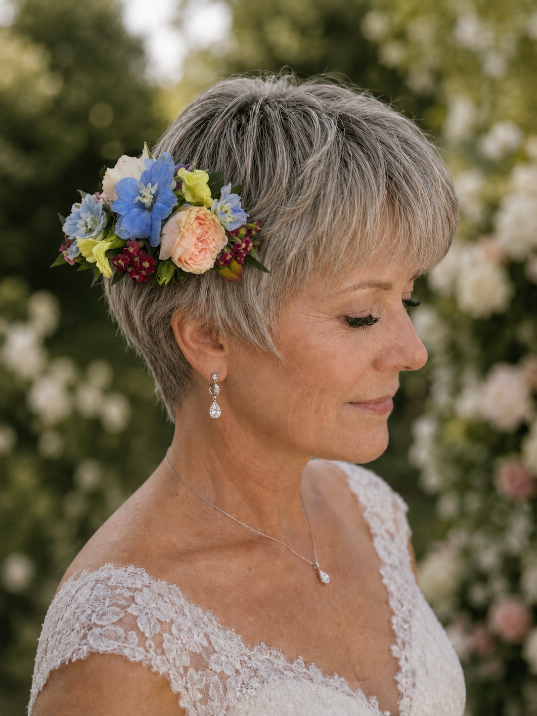 Country Colour Floral Hair Comb