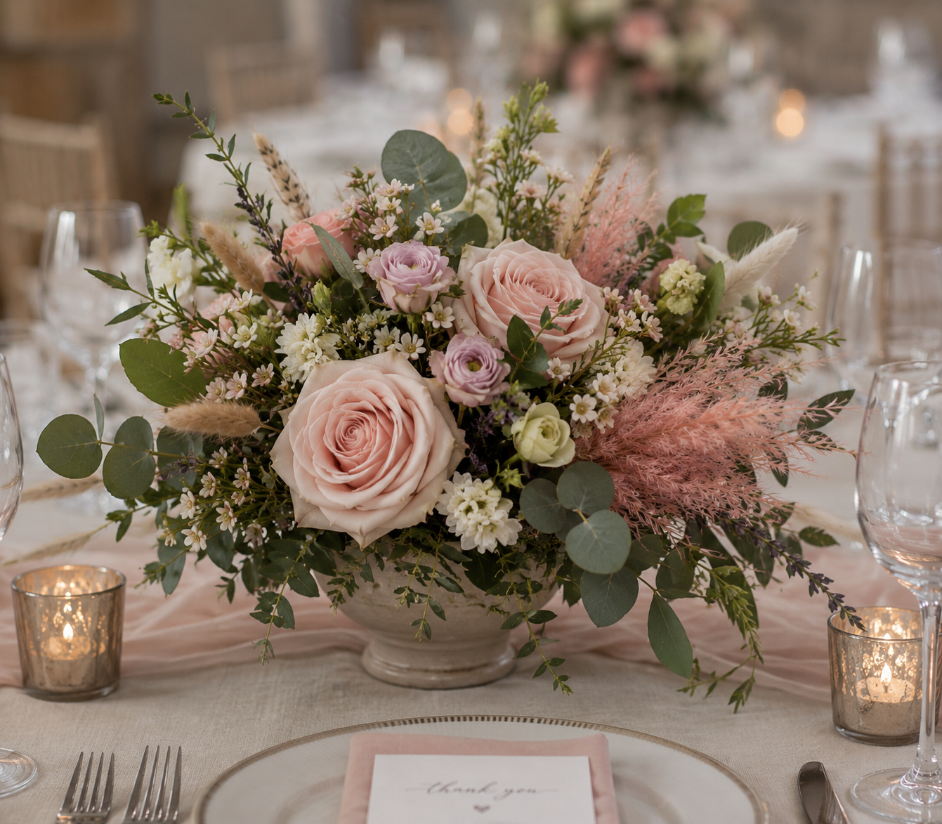 Blush Boho Table Center