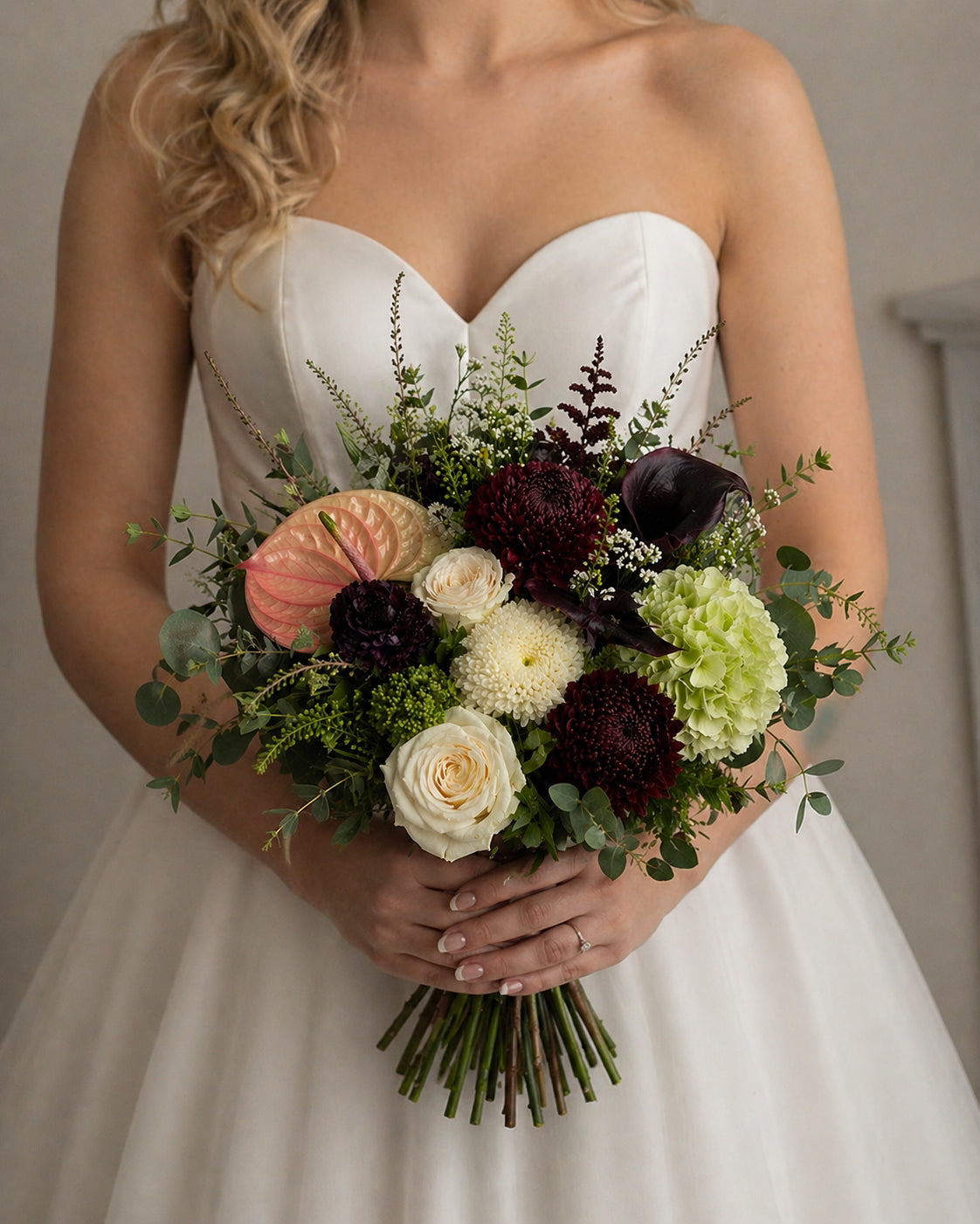 Burgundy Frost Bridal Bouquet