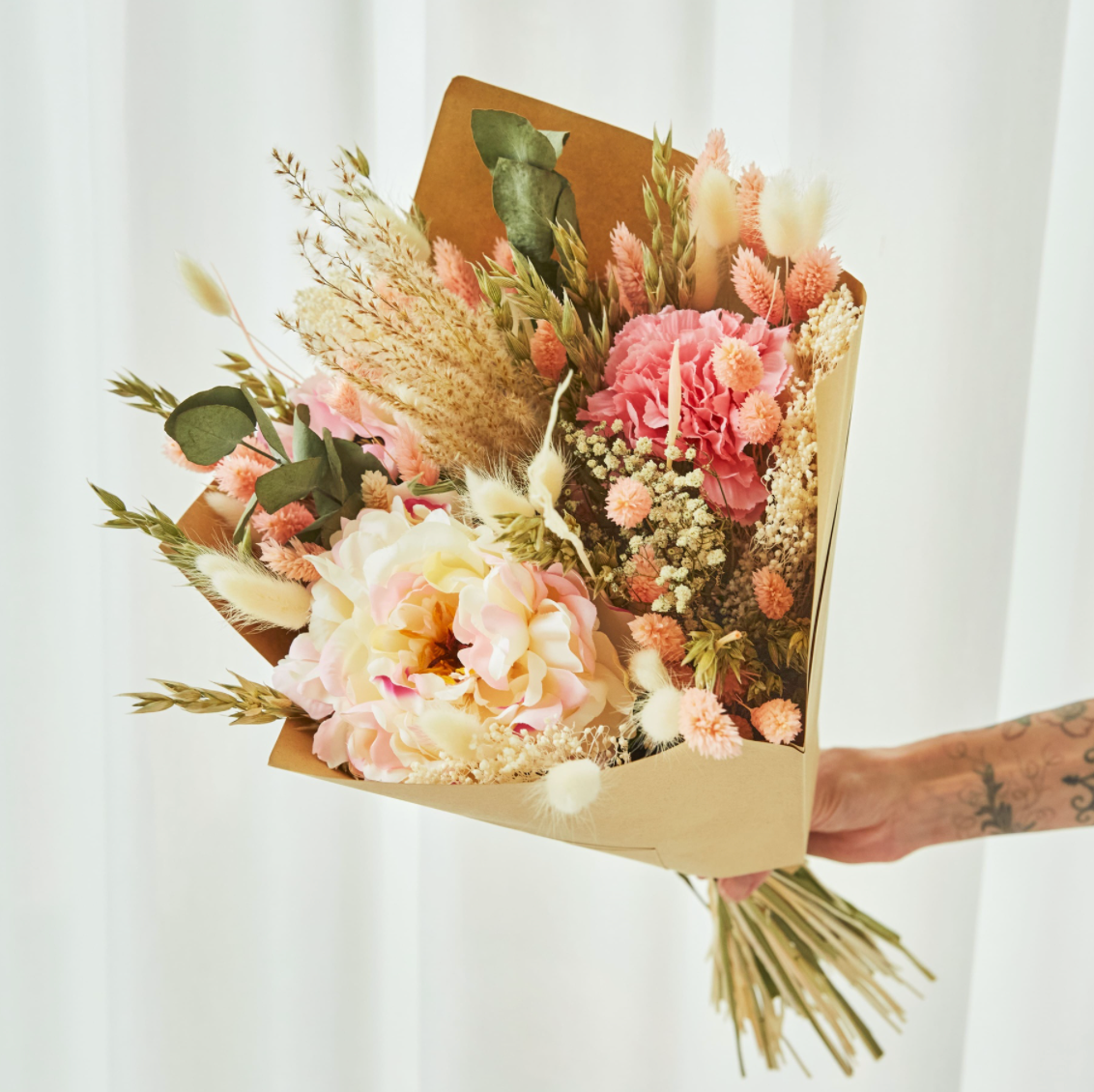 Peony Love Faux & Dried Bouquet