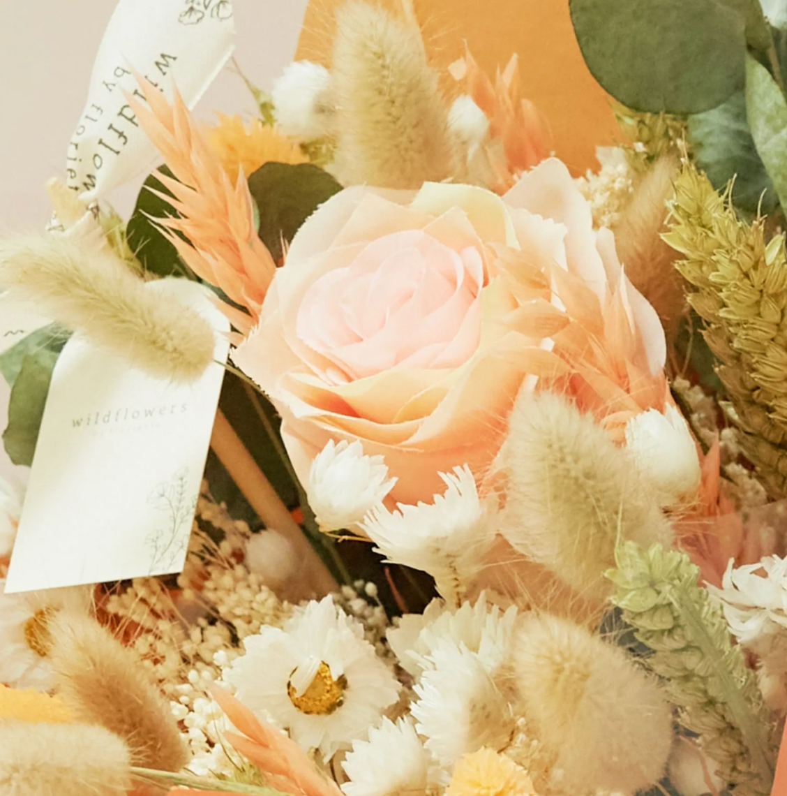 Artificial Peach Rose Bouquet