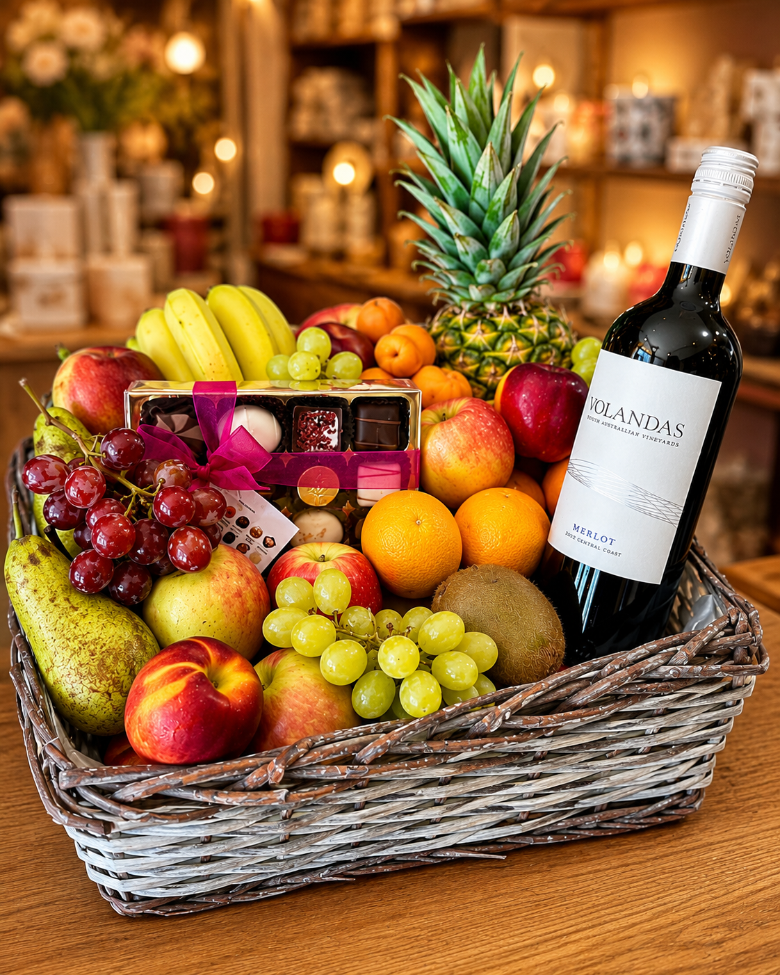 Red Wine Fruit Basket