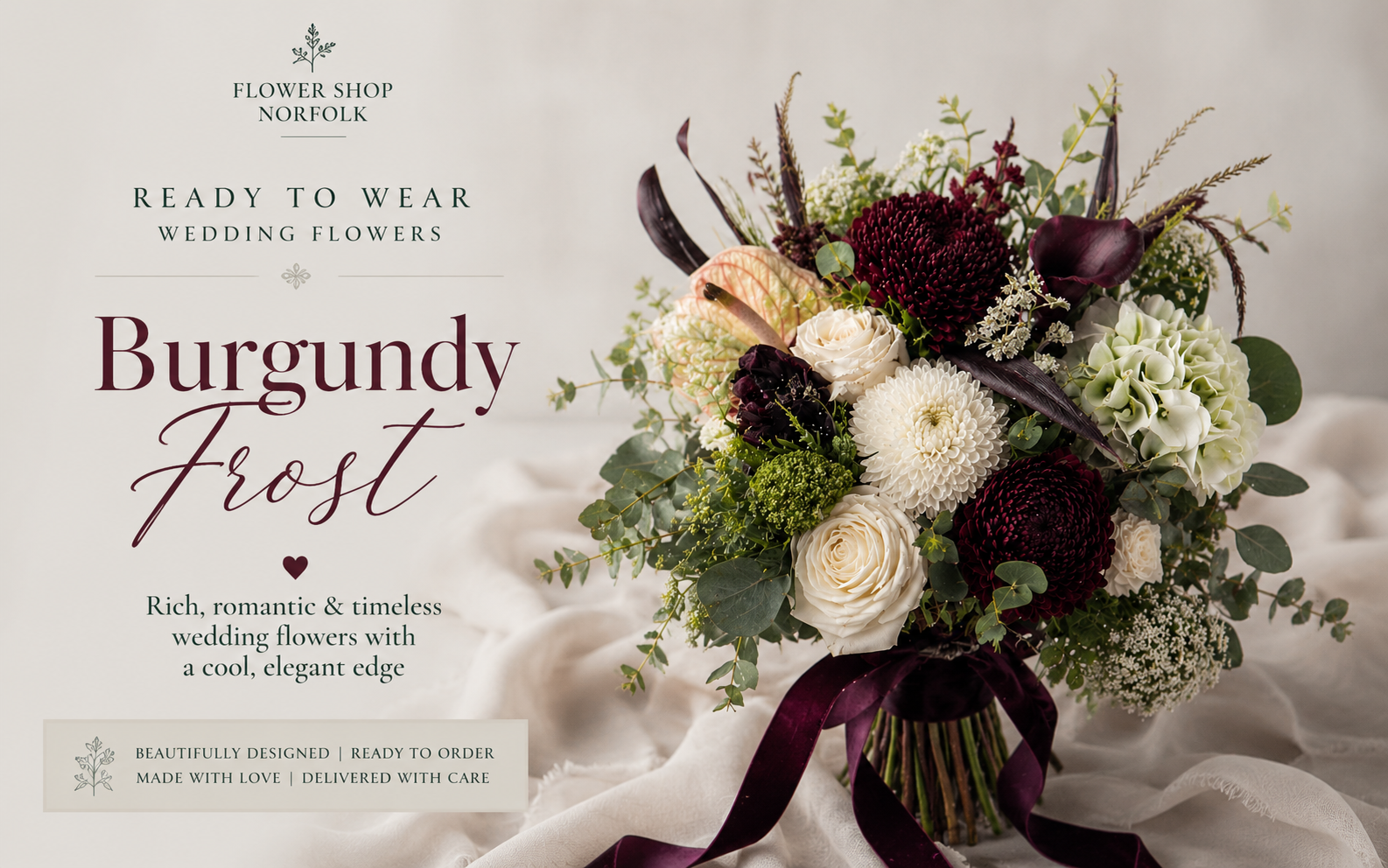 Burgundy Frost Wedding Flowers