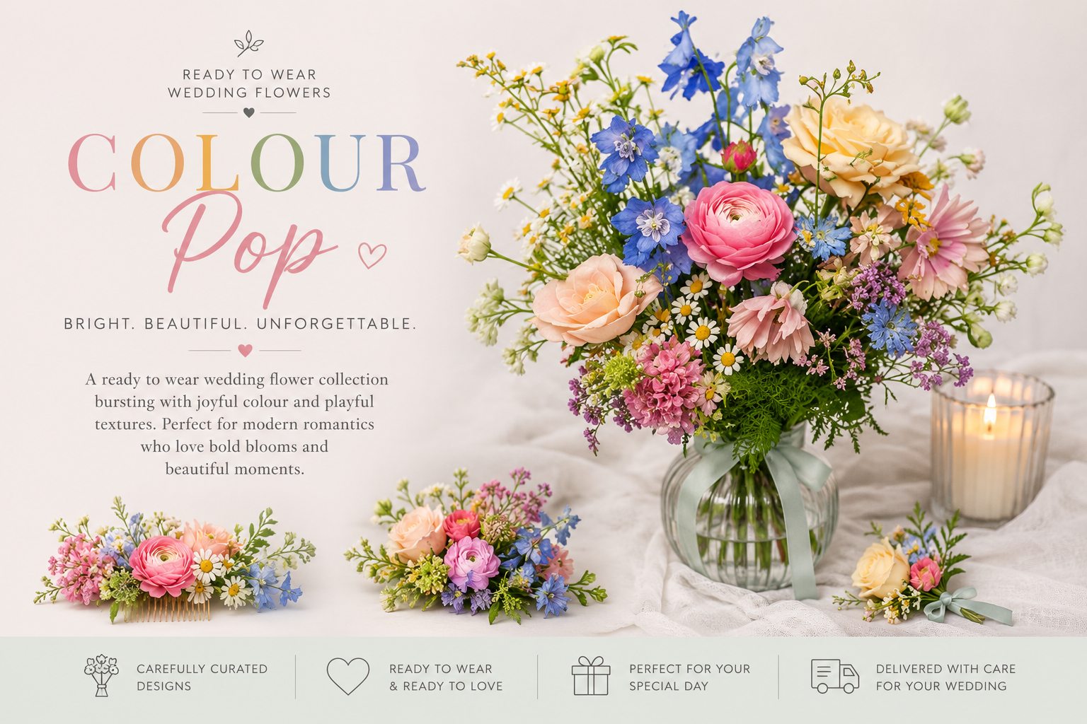 Colour Pop Wedding Flowers