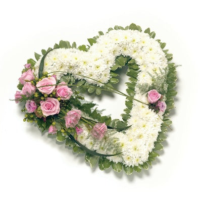Based Open Rose Heart
