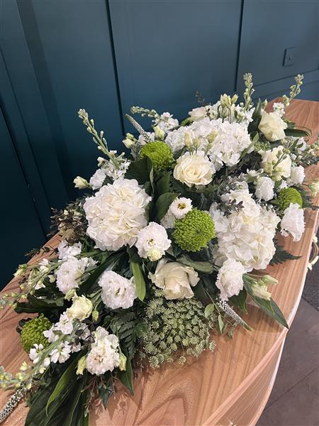White Double Ended Casket Spray