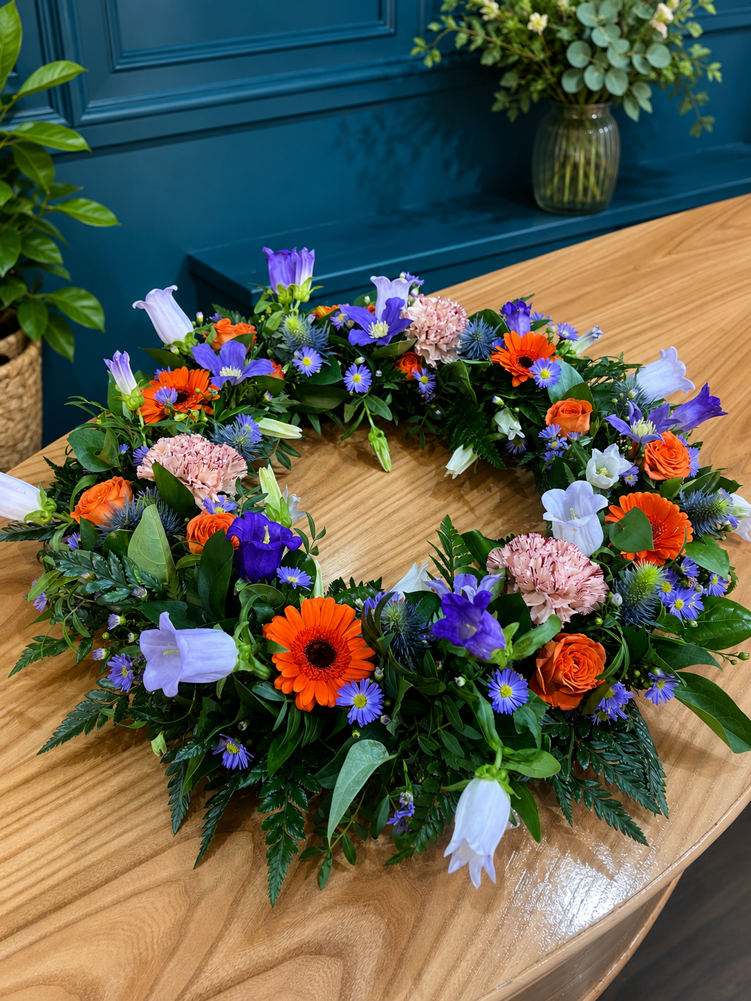 Orange And Blue Wreath