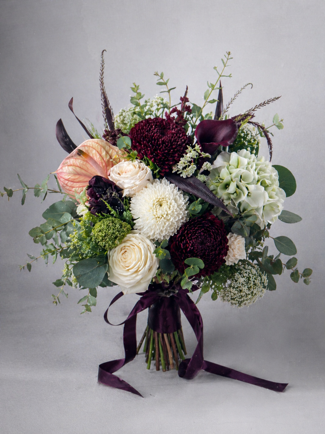 Burgundy Frost Bridal Bouquet