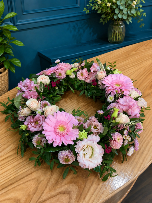 Pink Funeral Wreath