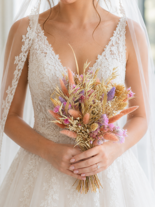 Pink Dried Bridal Bouquet