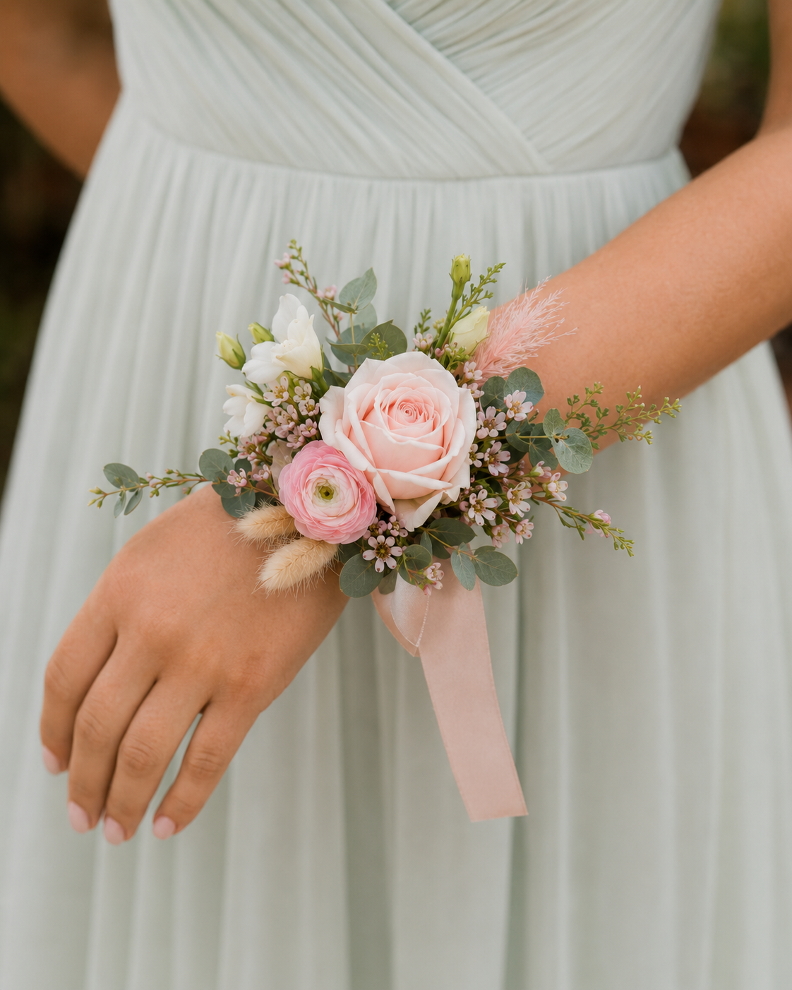 Blush Boho Wrist Corsage