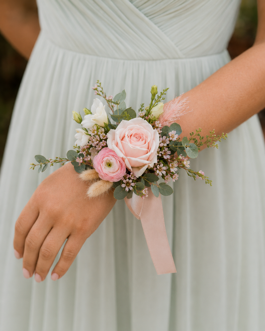 Blush Boho Wrist Corsage