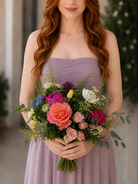 Country Colour Bridesmaids Bouquet
