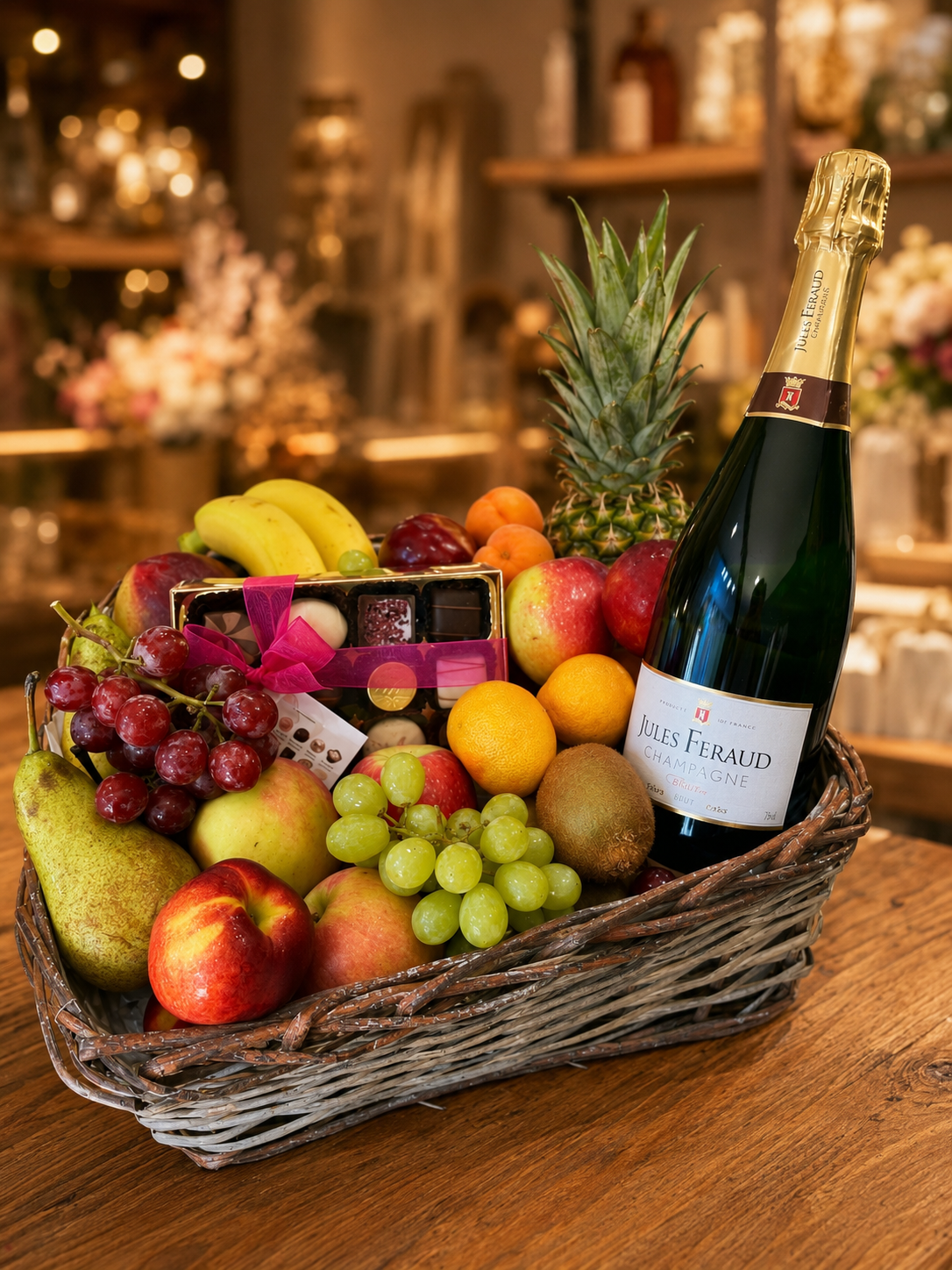 Champagne and Fruit Basket