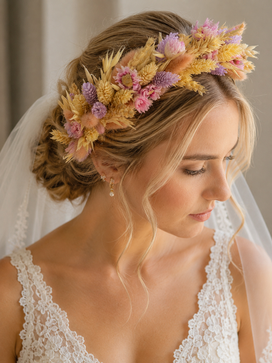 Pink Dried Flower Crown