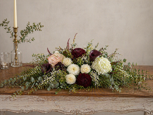 Burgundy Frost Table Decoration