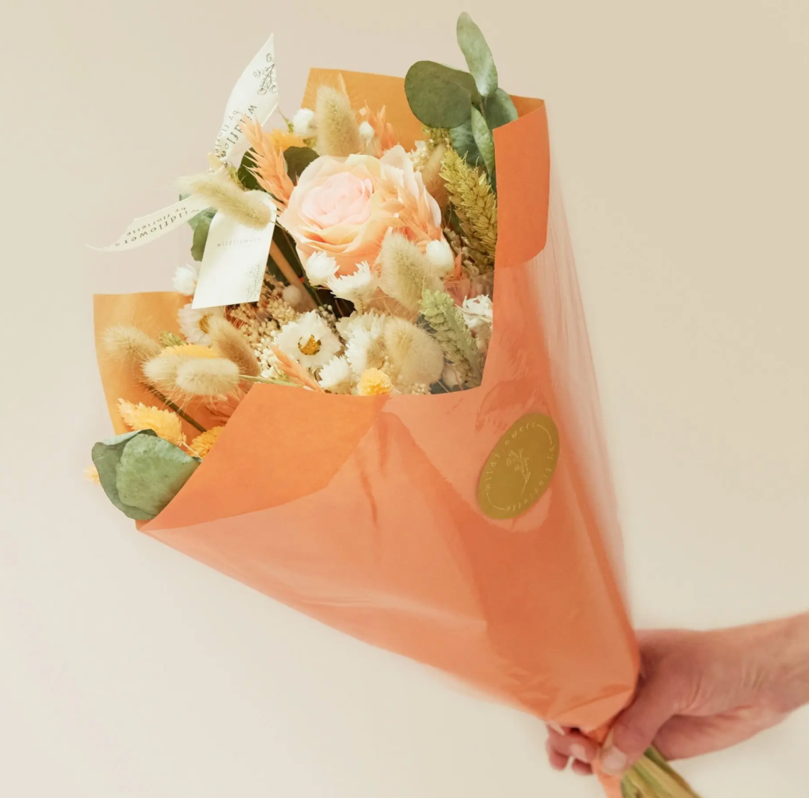 Artificial Peach Rose Bouquet