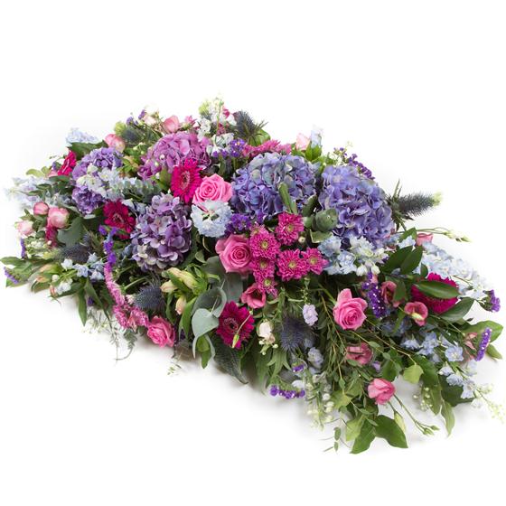Colorful floral arrangement on a white background