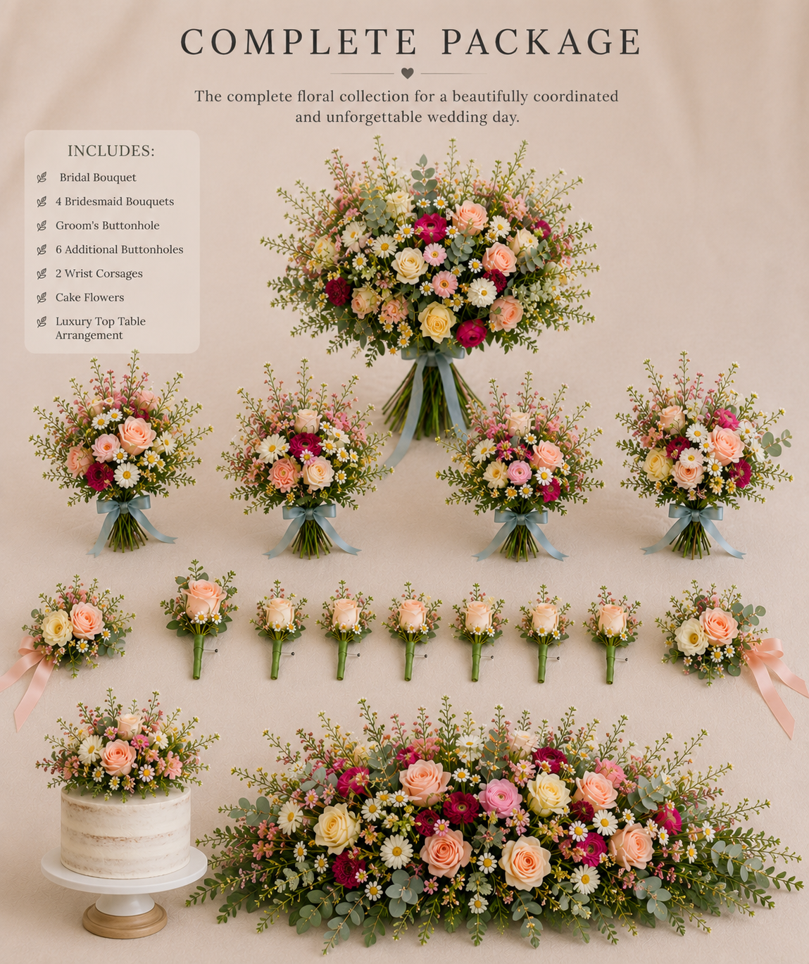 Pastel Cottage Garden Complete Wedding Package