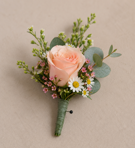 Pastel Cottage Garden Buttonhole