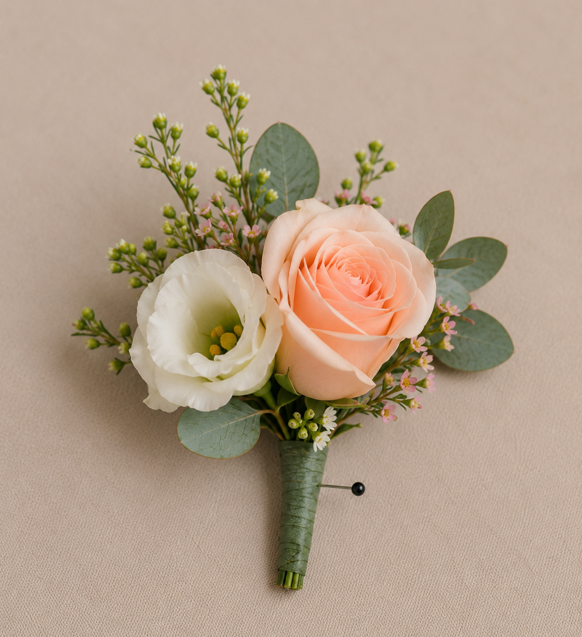 Pastel Cottage Garden Grooms Buttonhole
